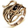 Bague en bronze avec des lignes de cordages (19)