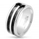 Bague acier 19 - Fibre de carbone noir