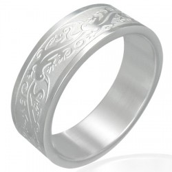 Bague acier 21 - Salamandres travaillées