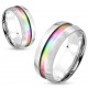 Bague acier 26 - Centre arc-en-ciel