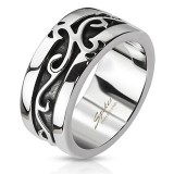 Bague acier 35 - Médiévale lignes