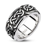 Bague acier 37 - Médiévale abstraite A