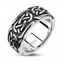 Bague acier 37 - Médiévale abstraite A
