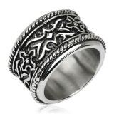 Bague acier 40 - Médiévale abstraite B