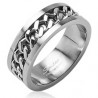 Bague acier 47 - Milieu avec chaine