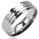Bague acier 48 - Trois bandes de nacre