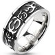 Bague acier 63 - Motifs tribaux sur fond noir