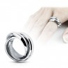 Bague acier 67 - Trois anneaux entrelacés