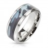 Bague acier 71 - Camouflage bleu