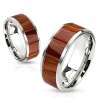 Bague acier 73 - Centre bois