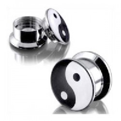 Plug en acier dévissable logo yin yang