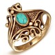 Bague en bronze deluxe avec pierre de turquoise (25)
