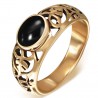 Bague en bronze motifs creusés et onyx (26)