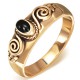 Bague en bronze avec spirales et onyx (27)