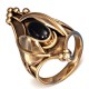 Bague en bronze abstraite avec onyx (29)