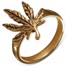 Bague en bronze avec une feuille de cannabis (34)