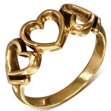 Bague en bronze avec trois coeurs (35)