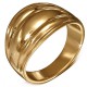 Bague large en bronze trois parties arrondies (38)