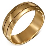 Bague en bronze simple trois lignes (39)