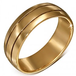 Bague en bronze simple trois lignes (39)