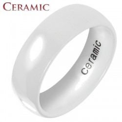 Bague céramique 01 - Simple blanche