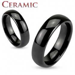Bague céramique 02 - Simple noire