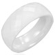 Bague céramique 04 - Blanche facettes