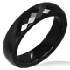 Bague céramique 05 - Noir facette