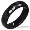 Bague céramique 05 - Noir facette