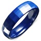 Bague céramique 07 - Bleue facettes