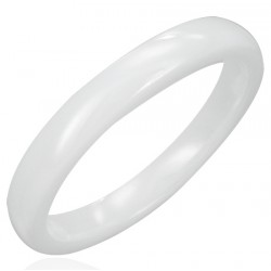 Bague céramique 08 - Fine blanche