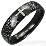 Bague croix fond noir avec écritures (22)