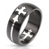 Bague croix détachable grise sur fond noir (27)