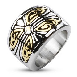 Bague croix grise et gold-ip (33)