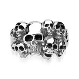 Bague gothique 10 - Multiples crânes