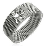Bague gothique 19 - Tête de mort sur cables