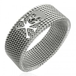 Bague gothique 19 - Tête de mort sur cables