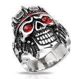 Bague gothique 21 - Crâne de roi avec couronne