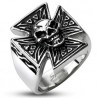 Bague gothique 23 - Crâne et croix de Malte