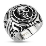 Bague gothique 29 - Crâne dans un cercle