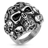 Bague gothique 31 - Multiples crânes