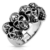 Bague gothique 32 - Quatre crânes