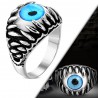Bague gothique 33 - Oeil bleu et dents