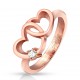 Bague deux coeurs gold-ip rose (03)