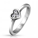 Bague coeur avec trois zircones (04)
