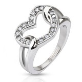 Bague coeur avec multiples strass (08)