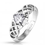 Bague coeur avec couronne et lignes celtiques (10)
