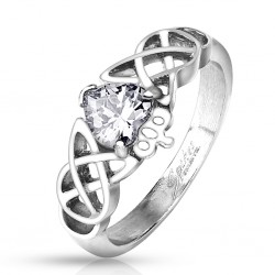 Bague coeur avec couronne et lignes celtiques (10)