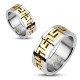 Bague gold-ip 39 - Ligne grecque creusée