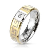Bague gold-ip 41 - Ligne grecque et strass